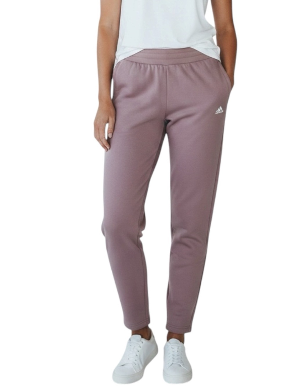 ADIDAS Mauve Fleece Track Pants - Casual Athletic Fit Size Medium -- SUPER COMFY